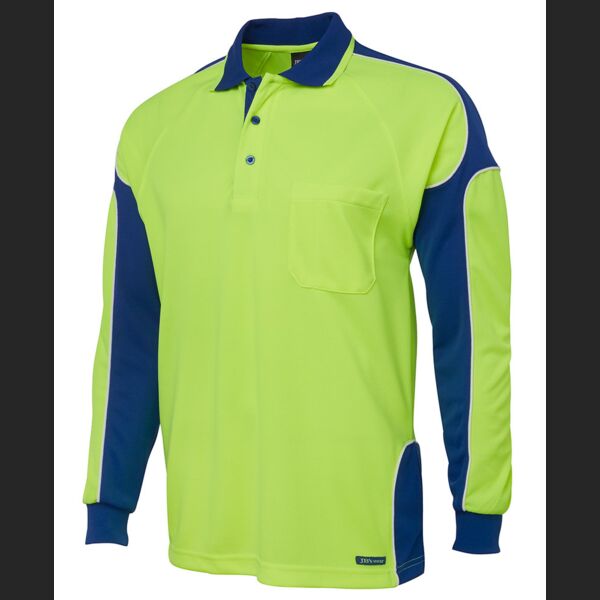 JB's WEAR Hi Vis 4602.1 L/S Arm Panel Polo Thumbnail