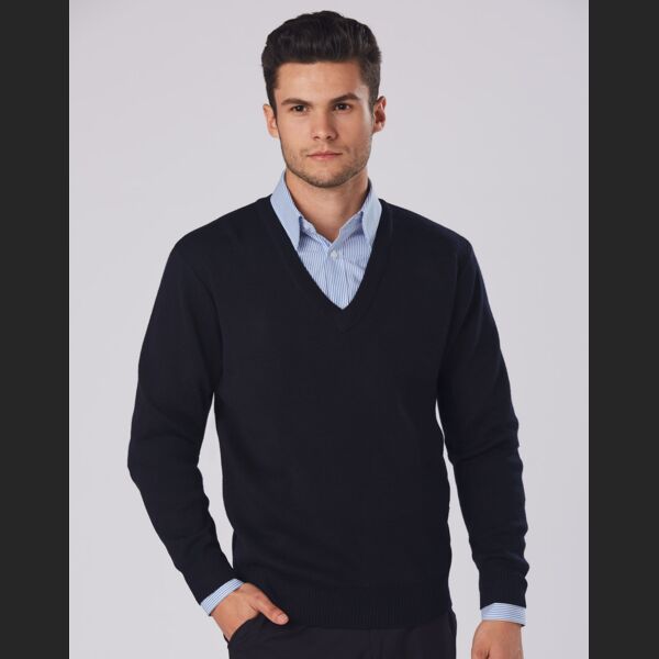 WINNING SPIRIT Unisex Wool/ Acrylic V-Neck Jumper Thumbnail