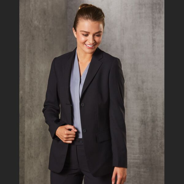 WINNING SPIRIT Women's Poly/Viscose Stretch Two Buttons Mid Length Jacket Thumbnail